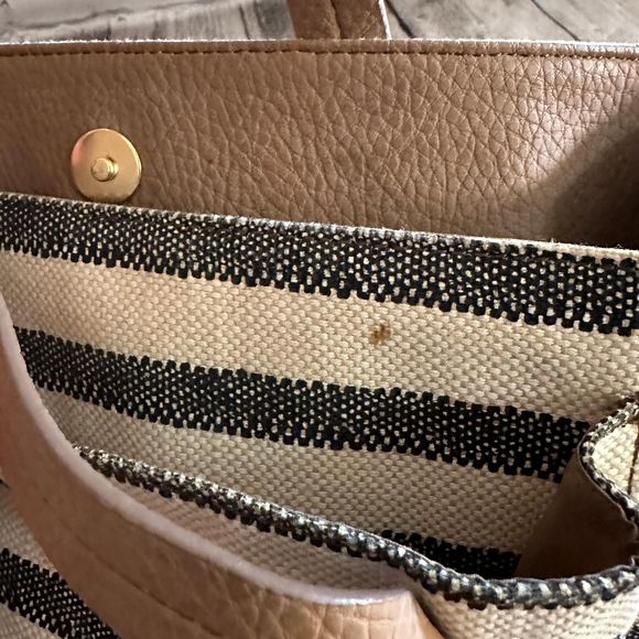 Relic by Fossil Navy and White Fabric Shoulder Bag With Brown Trim, Pre-owned - Picture 6 of 6